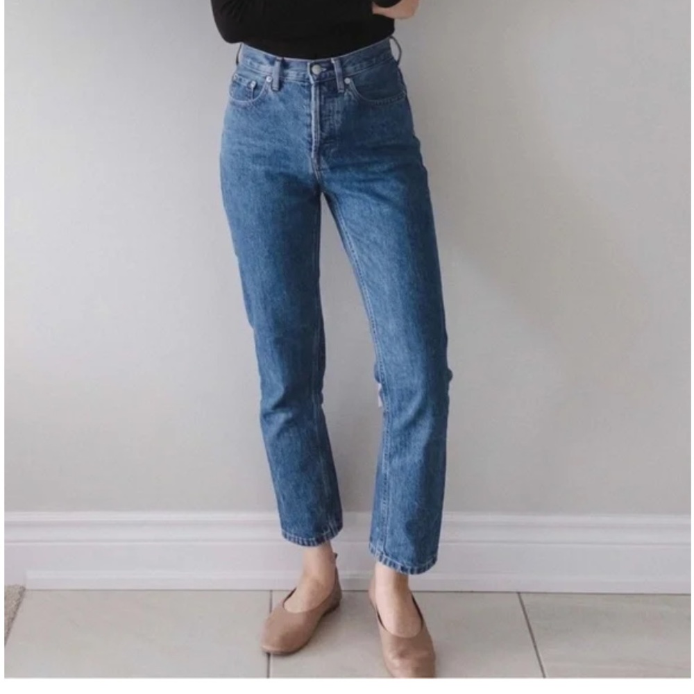 Everlane Curvy 90's Cheeky Straight Leg Jeans Organic Cotton Rigid Denim Size 27